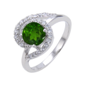 Abiding Classical Engagement Silver Wholesale Rings 925 Solid Sterling Silver Natural Gemstone Chrome Diopside Rings