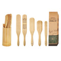 Hot Selling Bamboo Spurtle Set Non-Stick Kitchen Cooking Tools Satula and Tongs with Holder Box Food Application