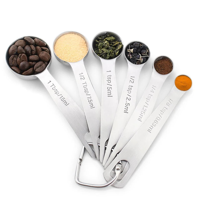 Beeman 2022 Stainless Steel Spoons 7 Pcs Set Kitchen Accessories Metal Copper Digital Measuring Spoon