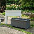 P80 Modern Self-Watering Plastic Raised Planter Box Outdoor Balcony Vegetables Garden Bed Legs Design Home Nursery Floor Use