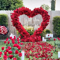 JCF489 Popular Wedding Arch Decoration Red Flower Heart Backdrop With Artificial Rose Elegant Wedding Theme Accessory