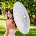 MOQ 2 Pieces Wholesale Wedding Umbrellas Parasols Chinese Oil Paper Umbrella Customized White Paper Parasol Umbrella