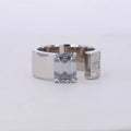 Sterling Silver 925 Jewellery Grey Emerald Moissanite 6x8 Vvs Mens Silver Rings for Weeding Party Gift.