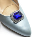 Blue Rhinestone Crystal Jewelry Shoe Brooch Removable Shoe Clips for Elegant Women High Heels Sandals Pumps Sneakers Decorative