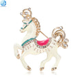 Cute Unicorn Brooch Pins Jewelry Gift Gold Plated Alloy White Black Enamel Cartoon Horse Broach for Women Men Clothes Decoration
