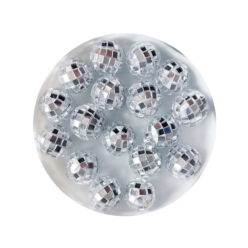 Gold 21mm Mini Disco Ball Beads Cake Decoration Birthday Table Decorations 70s Theme Disco Party Dance Party Supplies