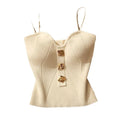 Knitted Crop Top Female Solid Color Sling Tops Knitwear Tank Top Sexy Slim Camisole Sleeveless Crop Tops Vest for Women