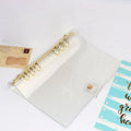 A5 A6 clear PVC Binder with 6 Holes  clear PVC Planner Cover with Gold Binder