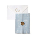 Sea Horse Printing Light Blue Cotton Paper Wedding Invitation Card With Vellum Cover and Gold Foil Logo Envelope