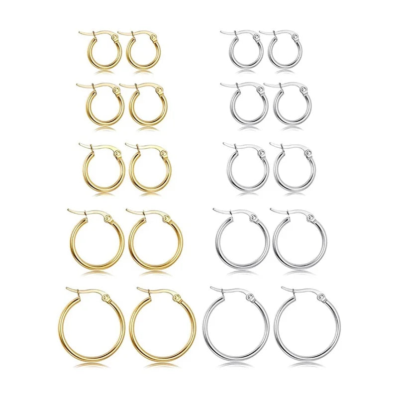 Gold Stainless Steel Big Hoop Earrings Wholesale Large Hoop Earrings
