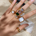 Stainless Steel Zircon Ring 18K Gold Plated Couple Rings Fashion Jewelry INS Style Hot Selling for Party Daily Wear for Women