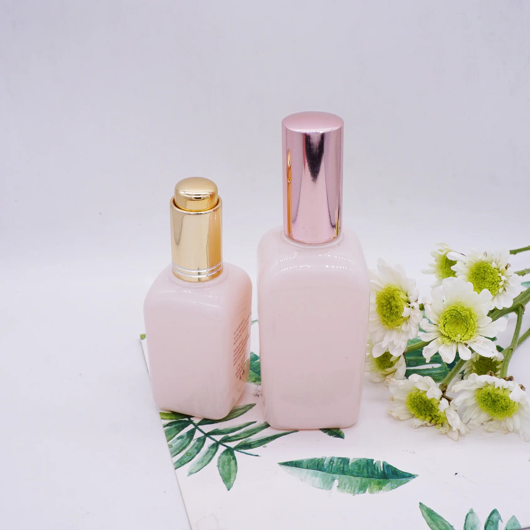 Luxury 1oz 30ml pink square Rose Gold Dropper Bottles
