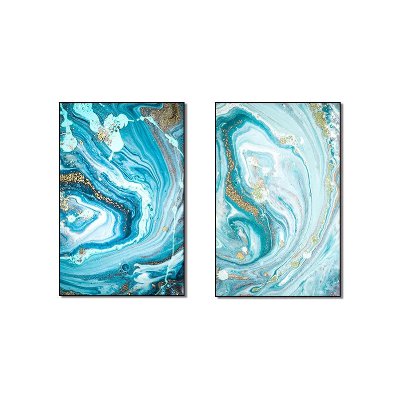 Modern Abstract Art 2 PCS Watercolor Printed Canvas Simple Home Decor Wall Art for Kids Room Dining Modern Animals Print