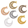 6color Alloy Moon Charm for DIY Necklace Bracelet Earrings Pendant Jewelry Crafts Making Accessories 30*33mm L637