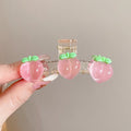 Fashion Women Girls Cute Fruit Peach Girls Headwear Shark Clips Plastic Hair Accessories Korean Acrylic Hair Claw Clips