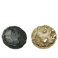 Luxury Style Pitted Surface Enamel Gold Black  Round Metal Shank Buttons for Fur Coat  Dress