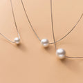 Daidan Elegant Women's 925 Sterling Silver Necklace with 6-10mm Single Pearl Wholesale 6-10Mm Pearl Choker