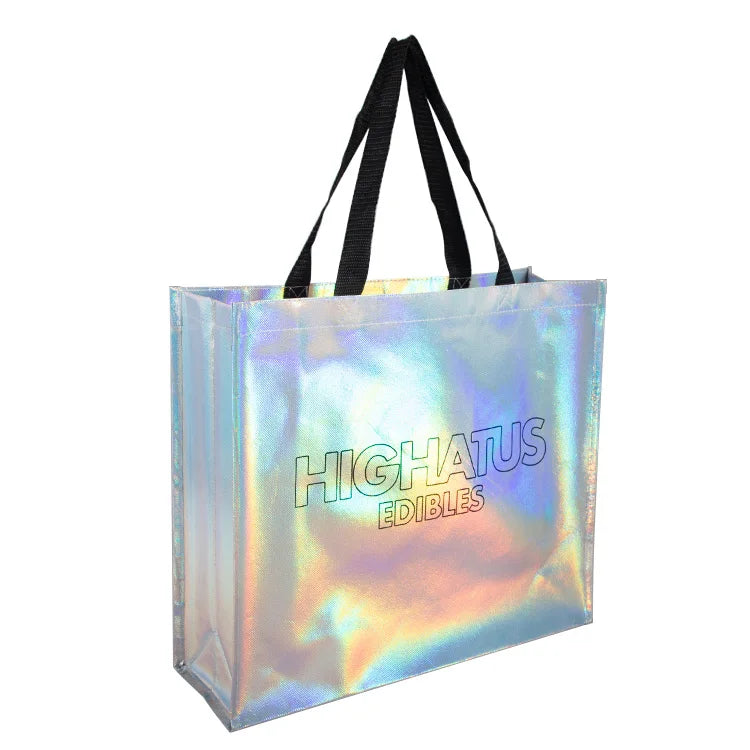 Customize Reusable Personalized Holographic Non Woven Tote Bag with Custom Logo