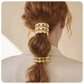 New Arrival Waterproof 18K Stainless Steel Rubber Black Elastic Hair Bands Glossy Arch Ponying Cuff Hair Accessories for Girls