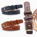 JULUN PU Belt Manufacture Designer Belts Full Perforated Hollow Hole PU Strap Square Gold Pin Buckle Casual Women Waist Belt