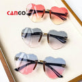 Kids Heart Sunglasses Diamond Cut Uv400 Girl Rimless Sun Glasses Children