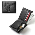 1pc New Men's Bull Embossed Pattern Wallet PU Leather Bifold Money Clip Multi-card Slot Zipper Wallet Men's Purse Gift