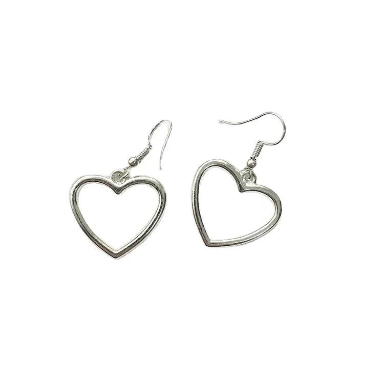 AA016177 Factory Sales Simple Ear Hook Ear Clip Geometry Hollow Heart Earrings for Ladies