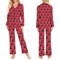 Customized Personalized Printed Womens Pajama Set Lce Silk Pajamas 2pc Pjs Button Down Sleepwear Pj Set Loungewear for Women Set