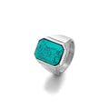 Wholesale Vintage Gemstone Ring Fashion Jewelry Man Turquoise Ring  Punk Natural Stone Ring for Men