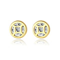 CZCITY New Design Simple Stud Earring Minimalist 14K Gold Plated 925 Sterling Silver Zircon Earring Daily Fashion Jewelry