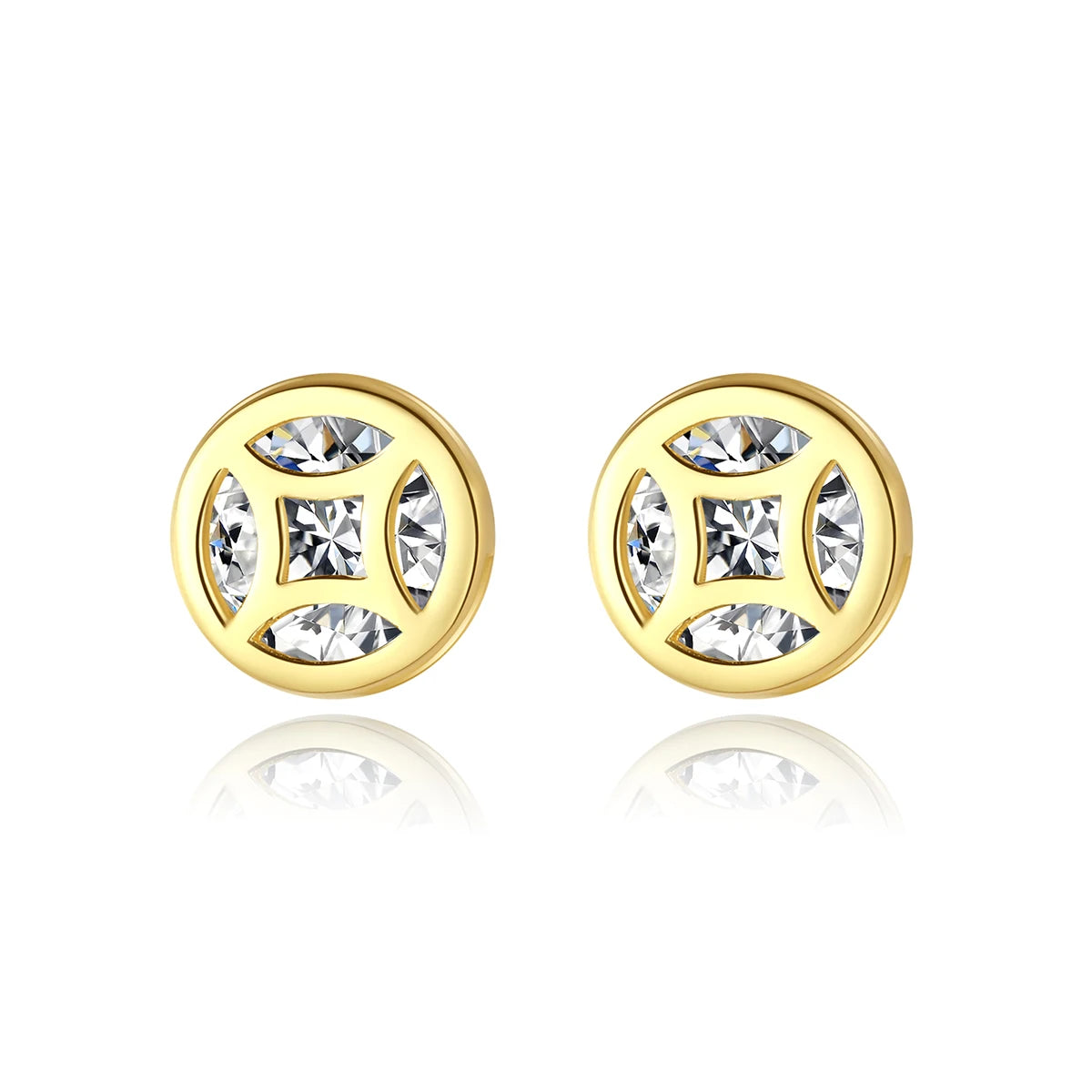 CZCITY New Design Simple Stud Earring Minimalist 14K Gold Plated 925 Sterling Silver Zircon Earring Daily Fashion Jewelry