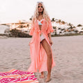 New Solid Color Chiffon Cardigan Holiday Beach Coat Sunscreen Dresses Bikini Cover Ups