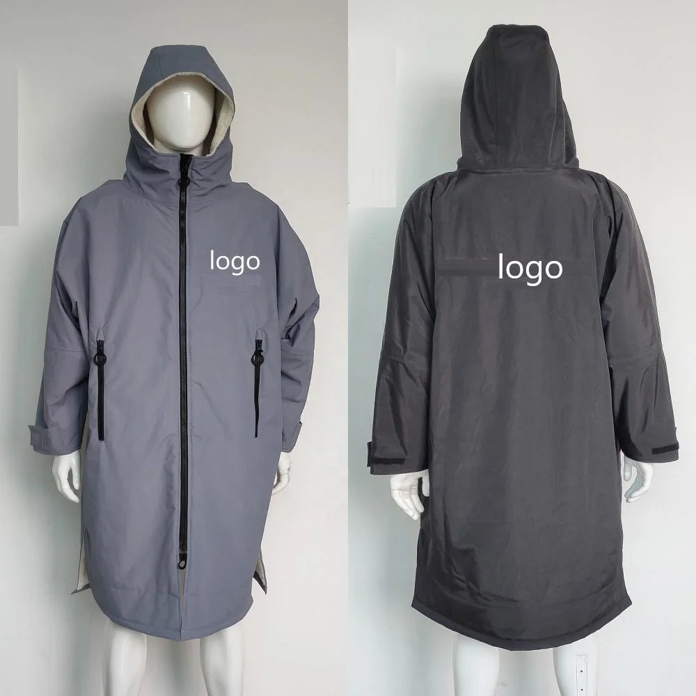 Custom Logo Long Sleeve Changing Robe Dry Surfing Robe Waterproof Poncho Hooded Coat Adult for Winter Outdoor Sport