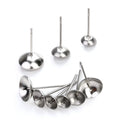 Stainless Steel Stud Earring Pins & Needles Findings Single Hole Beads Accessories Ear Post Pearl Earrings
