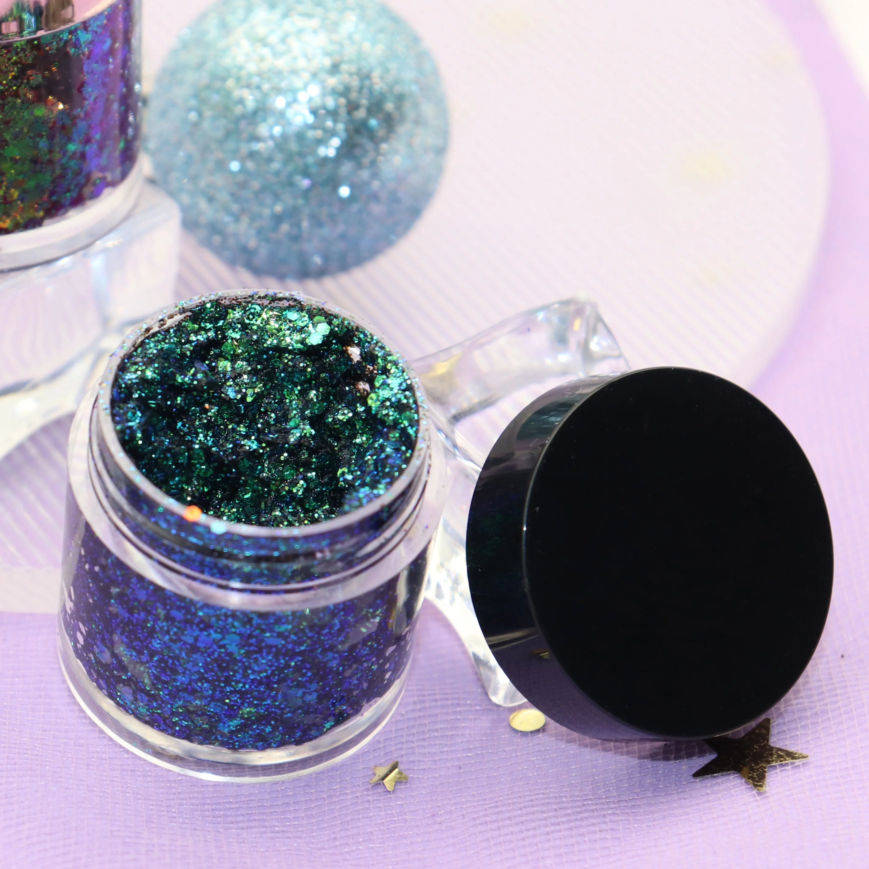 Wholesale Chunky Cosmetic Holographic Glitter Duochrome Eyeshadow Pigment Custom Logo