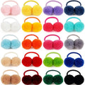 MIO Korea Cute Kids Pom Pom Ball Hair Ties Candy Color Fluffy Plush Ball Elastic Hair Band for Girls Ponytail Hair Accessories