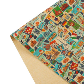 INFOCORK Factory Custom Printed DIY Cartoon Cork Microfiber Leather Sheet - for Lady's Pouch/Wallet/Handbags/Cosmetic Bag