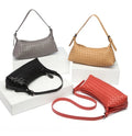 Hobo Underarm Handmade Shoulder Woven Bag Daily Tote Bags for Women Vegan Leather Handbag PU Weave Moon Bag
