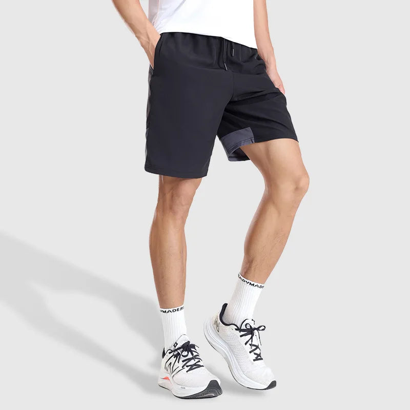 MAYYOUNG Men's Casual Sports Shorts Quick Dry Capris with Pockets Loose Straight Tube Side Stripes for Hot Summer Active Bottoms