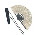 Promotional 13 Inch/11 Inch Hand Fan Holster Strap Leatherette Holsters Holographic Iridescence Bag Flash Large Folding Hand Fan