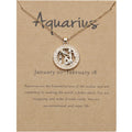 Newest 12 Zodiac Necklace Round Animal Pendant Charm Jewelry Rose Gold Plated Zodiac Signs Necklace for Women