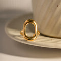 Geometric Stainless Steel Waterproof Jewelry O Shape Ring Statement Rings for Women