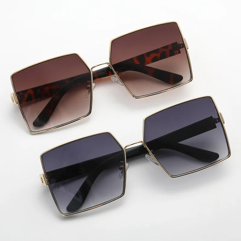 New Designer Trendy Custom Fashion Sunglasses Stylish Shades Eyewear Gafas De Sol Metal Square Frame Sunglasses