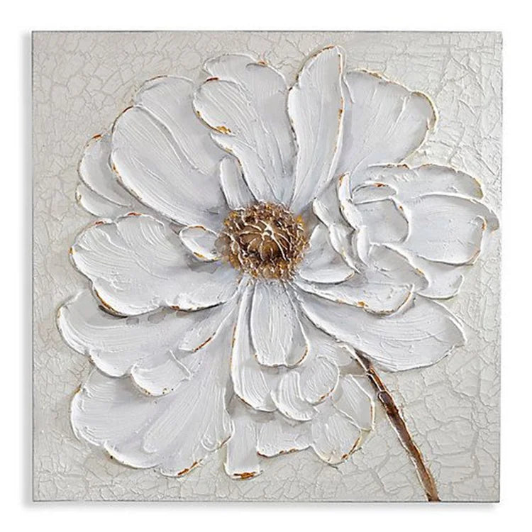 Textured Wall Art Decor Print Flower Art Decorative 3d Textured Abstract Canvas Oil Painting Art Cuadros Decoracion