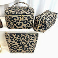 Leopard Makeup Bag Travel Cosmetic Case Portable Multifunction Toiletry Bags Organizer Brushes Storage Bags With Gold Zipper for