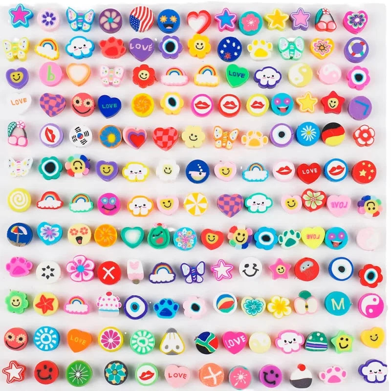 Wholesale 10mm Mixed Color Tai Chi Soft Ceramic Clay Porcelain DIY Mobile Phone Chains Earrings Hair Clips Bracelets Beads