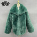 2022 Winter New Design Wholesale Fake Fox Fur Coat Women Plus Size Green Fur Custom Faux Fur Coat