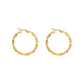 Wholesale Simple Twisted Rope Hoop Earring Stainless Steel Gold Plated 25mm 40mm Women Fashion Earrings Jewelry