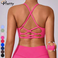 Activewear Women's Gym Fitness Bra Workout Sportswear Sports Bra Neck Yoga Vest With Chest Pad Fitness Yoga Top Open Back Bra