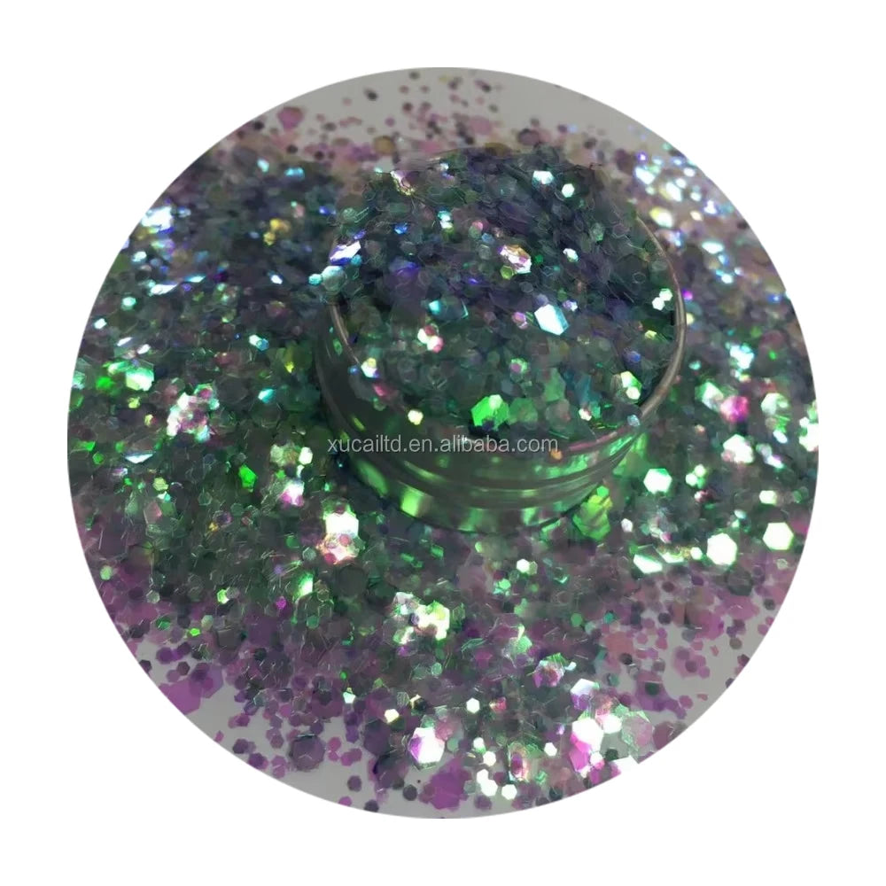 XUCAI Wholesale Colour Cosmetic Grade Holographic Cheat Glitter YM Serieschunky Glitter Eco Friendly Glitter  Glitter Powder